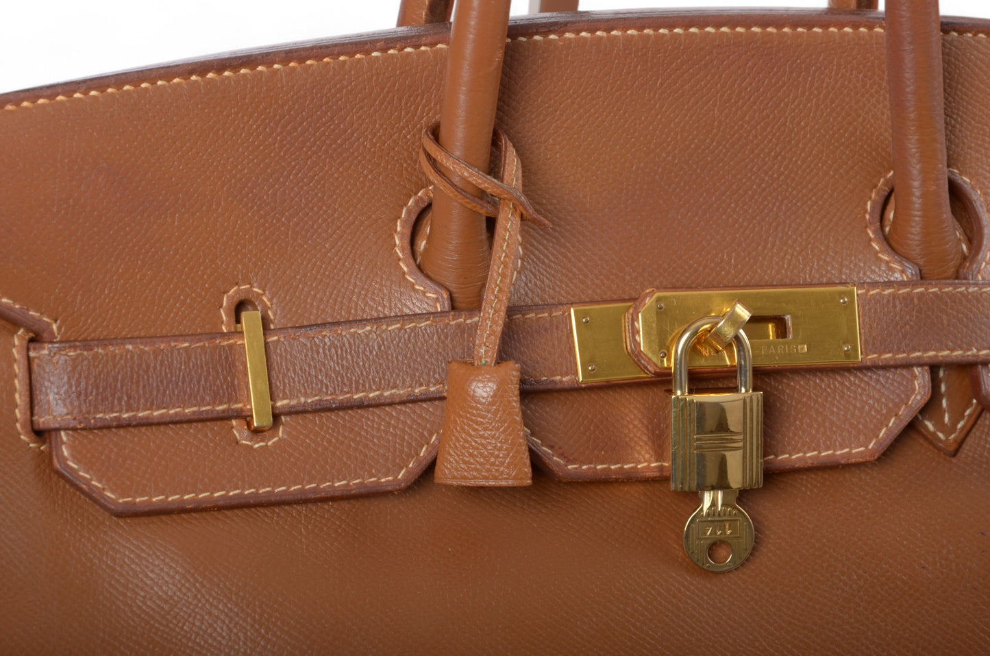 Hermès Birkin 35 Courchevel Gold Hardware Y stamp Brown Leather Handbag Vintage