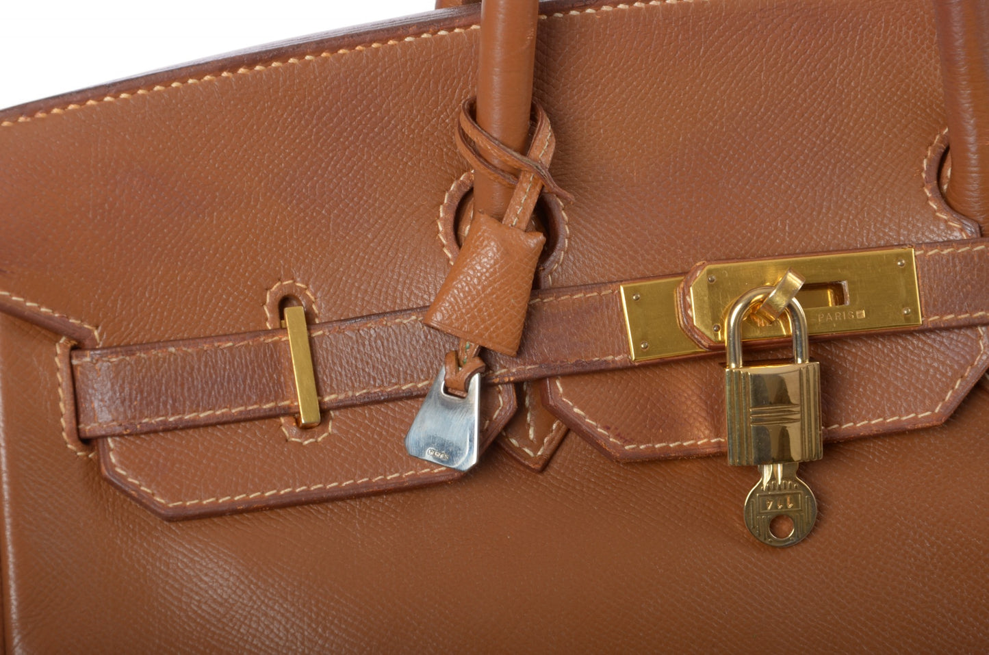 Hermès Birkin 35 Courchevel Gold Hardware Y stamp Brown Leather Handbag Vintage