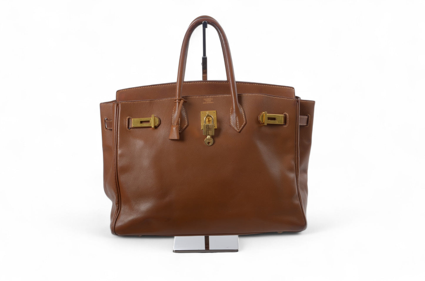 Hermès Birkin 35 Courchevel Gold Hardware Y stamp Brown Leather Handbag Vintage