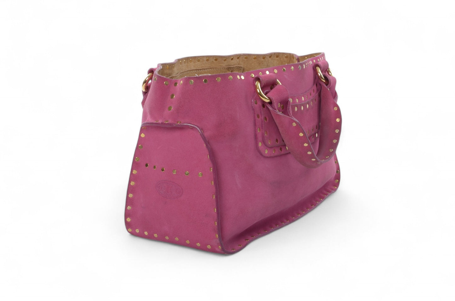 Celine Suede Boogie Bag Handbag Pink Fushia Vintage Top Handle Calf Leather