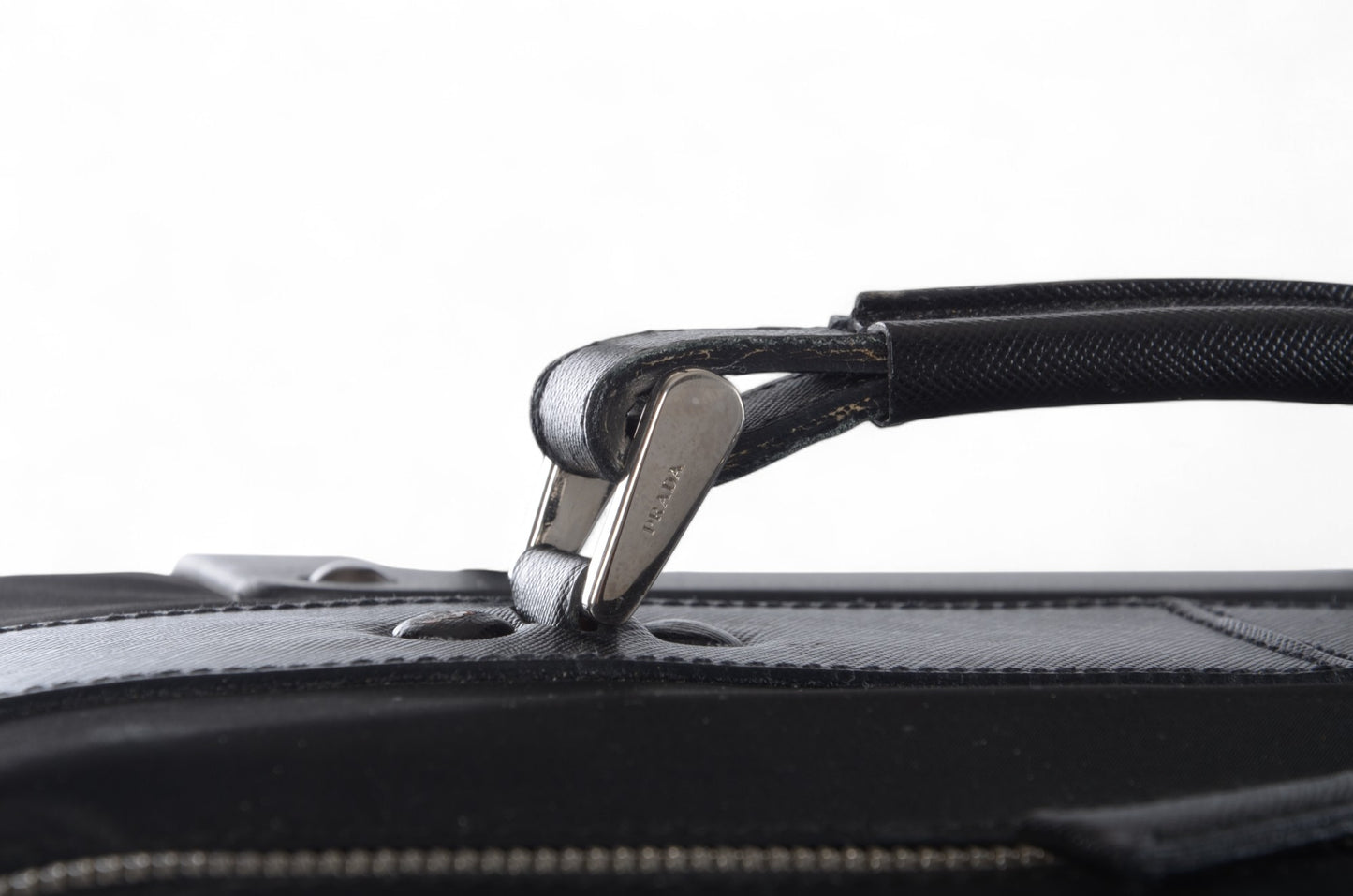 Prada Black Tessuto Nylon Leather Suitcase Rolling Travel Luggage Cabin Bag Trolley Vintage