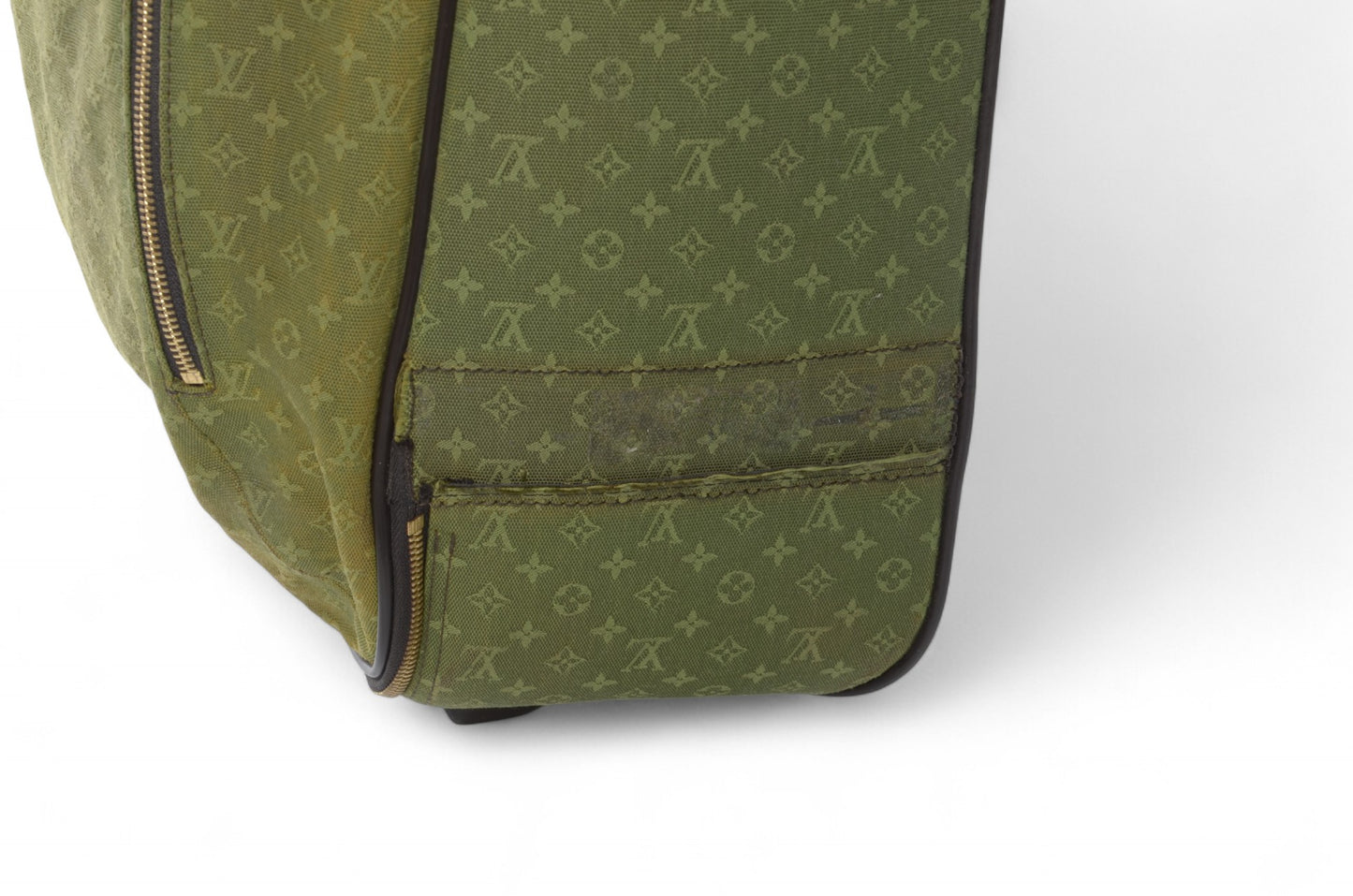 Louis Vuitton Monogram Mini Lin Pegase Suitcase Rolling Luggage Travel Bag Khaki Vintage