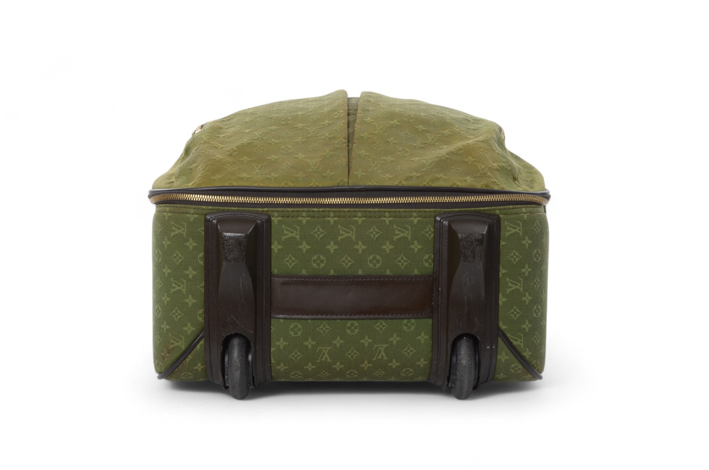Louis Vuitton Monogram Mini Lin Pegase Suitcase Rolling Luggage Travel Bag Khaki Vintage