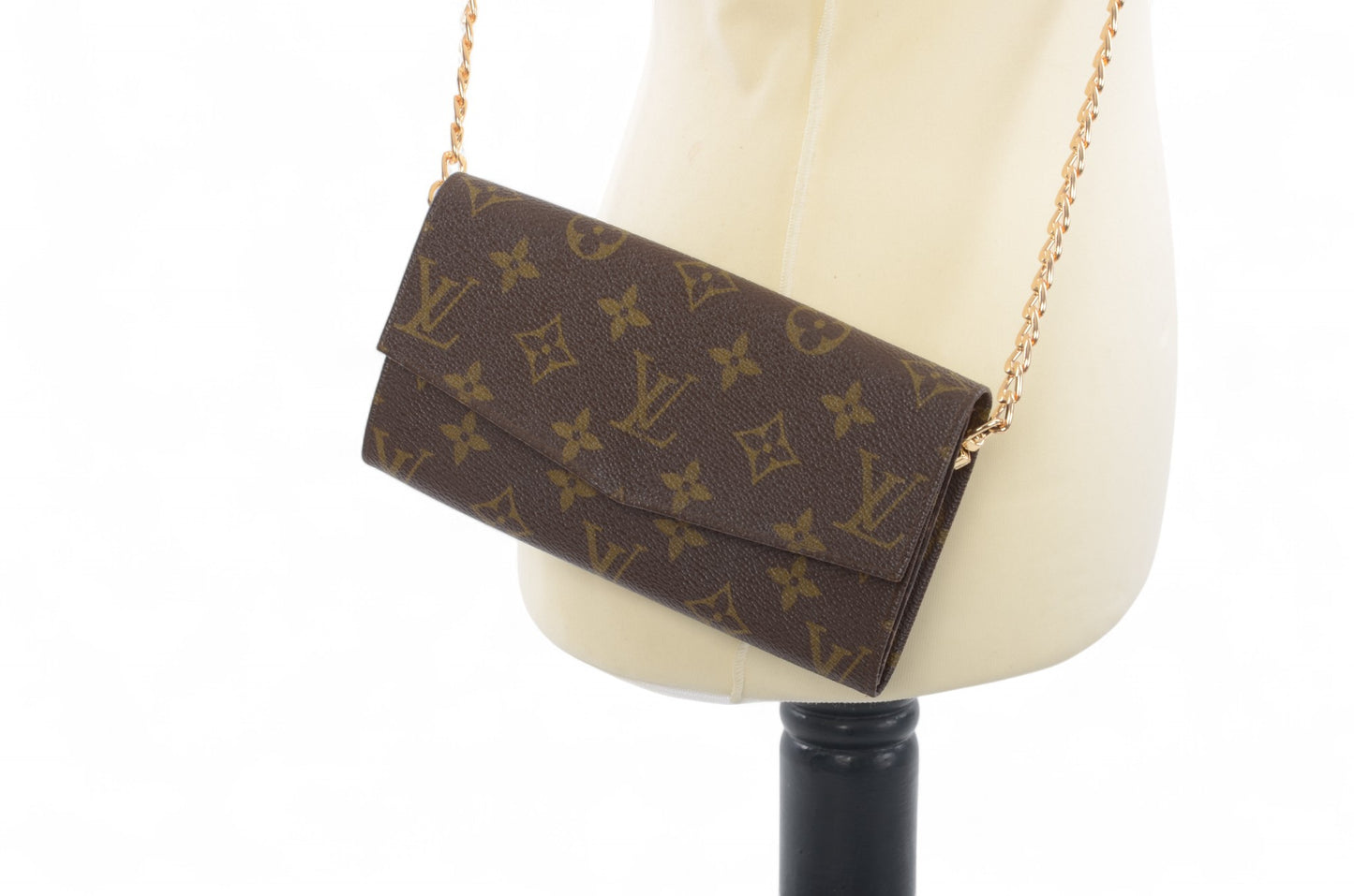 Louis Vuitton Pochette Porte-monnaie Credit Monogram Wallet Vintage Leather Canvas Brown Crossbody Bag
