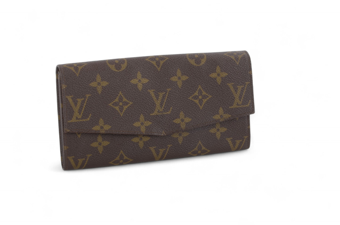 Louis Vuitton Pochette Porte-monnaie Credit Monogram Wallet Vintage Leather Canvas Brown Crossbody Bag