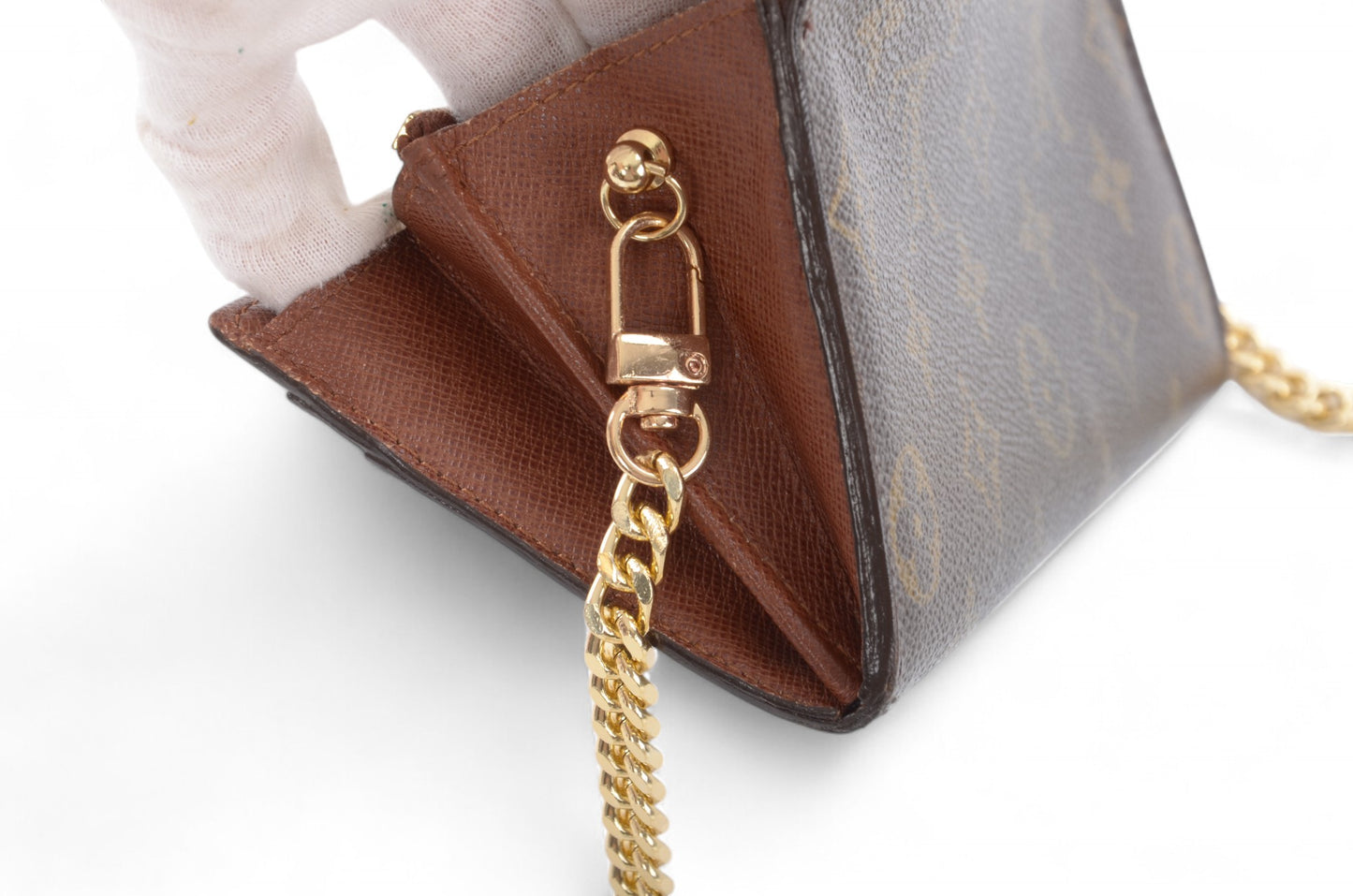 Louis Vuitton Sarah Monogram Wallet Vintage Leather Canvas Brown Crossbody Bag