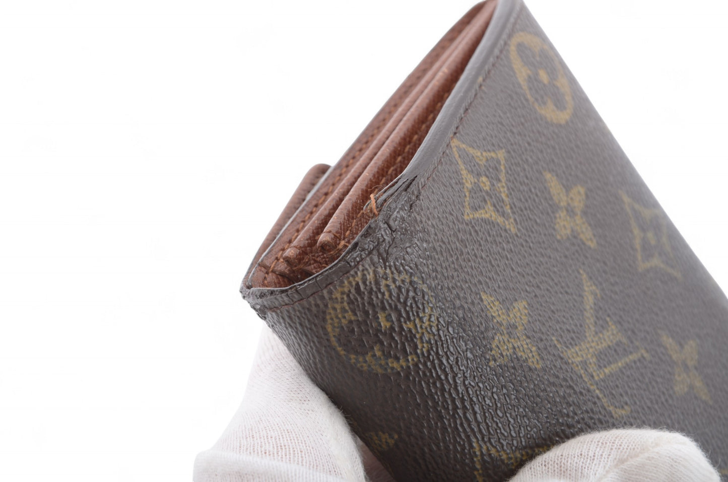 Louis Vuitton Sarah Monogram Wallet Vintage Leather Canvas Brown Crossbody Bag