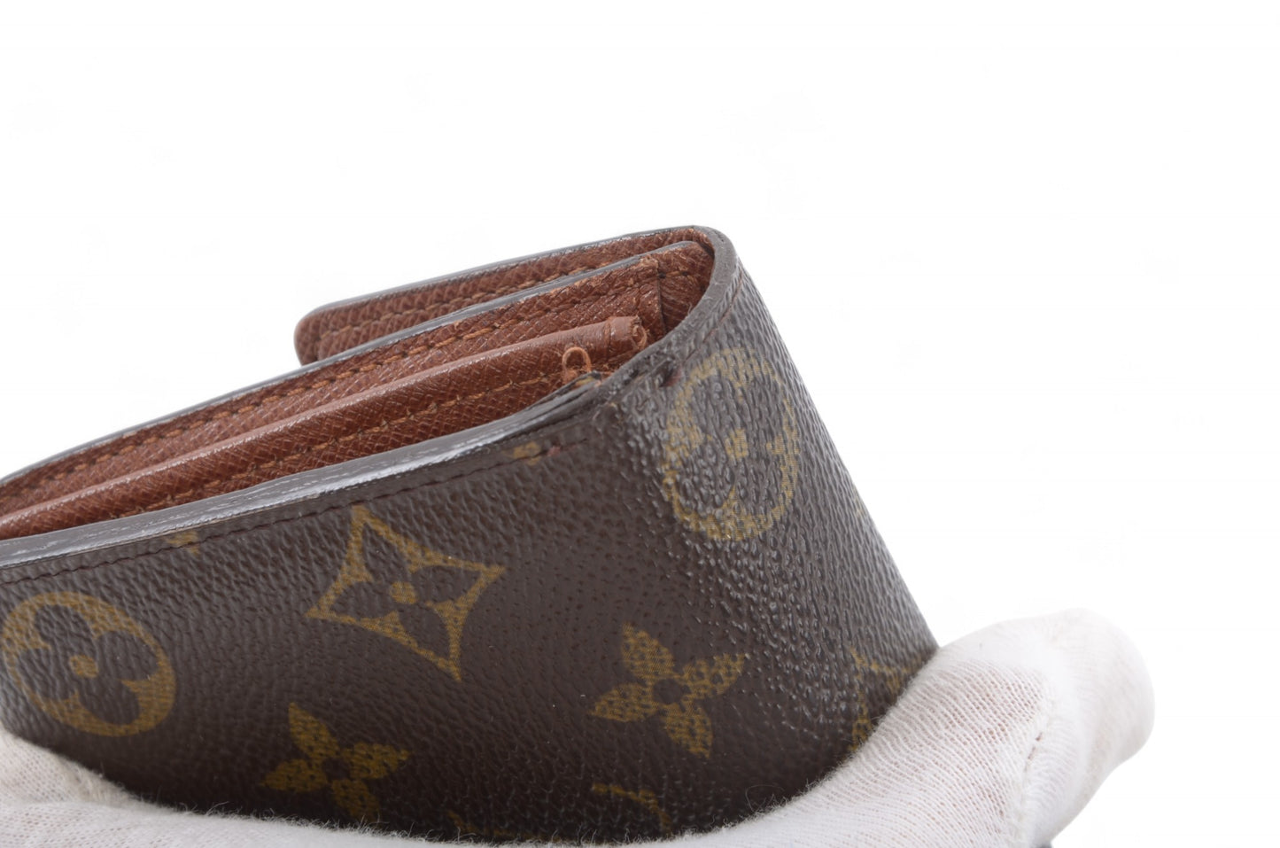 Louis Vuitton Sarah Monogram Wallet Vintage Leather Canvas Brown Crossbody Bag