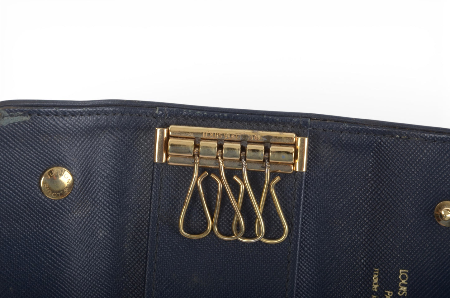 Louis Vuitton Mini Lin Blue Key Holder Keyholder Case Vintage Pouch Monogram Designer Classic