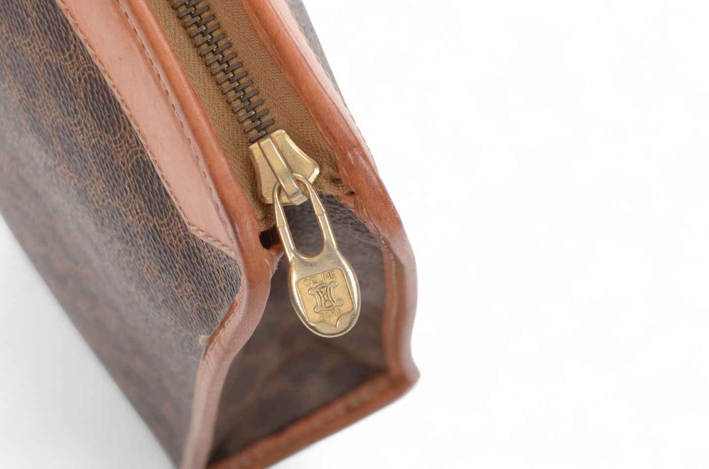 Celine Vintage Triomphe Clutch Bag Evening Bag Pouch Make Up Vanity Toiletry Bag Monogram Canvas