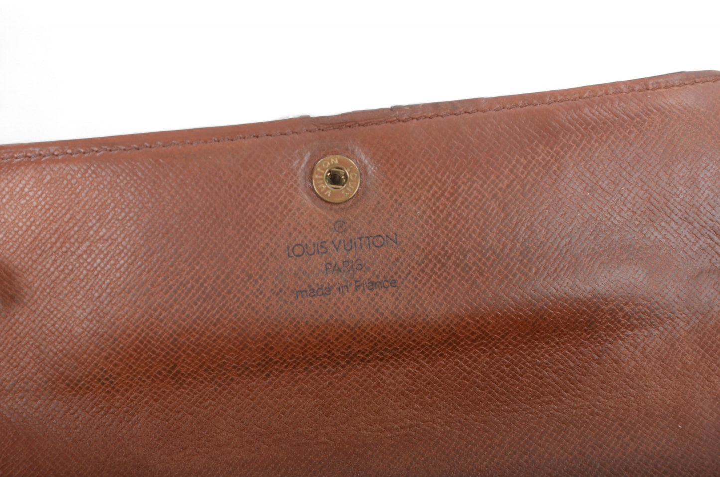 Louis Vuitton Sarah Monogram Wallet Vintage Leather Canvas Brown Crossbody Bag