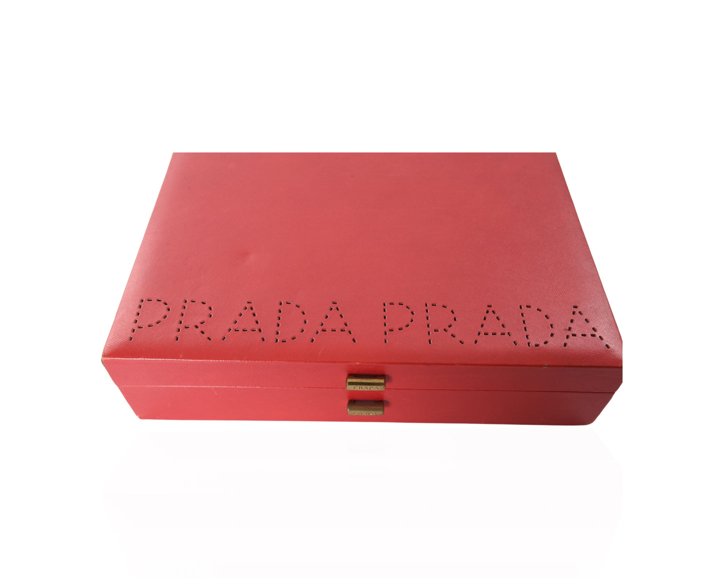 Prada Saffiano Red Leather Poker Set Playing Cards Game