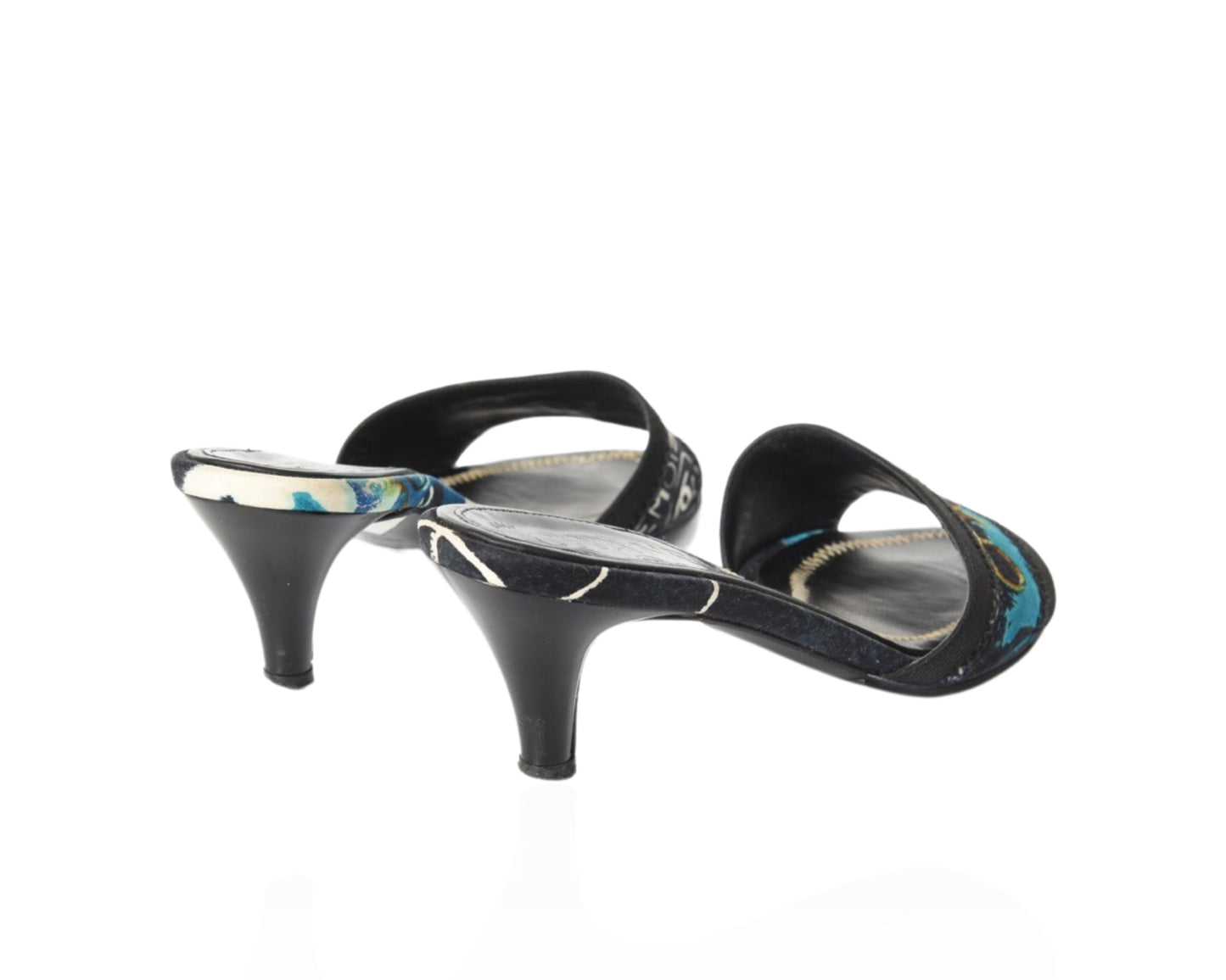 Chanel Multicolor Vintage Limited Edition Sandals Heels Shoes Leather Coco Size 35,5