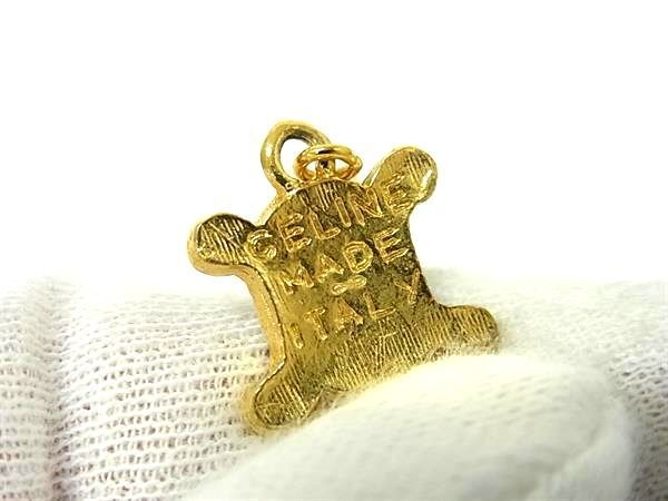 Celine Vintage Triomphe Logo Macadam Rhinestone Charm Bracelet Bangle Chain