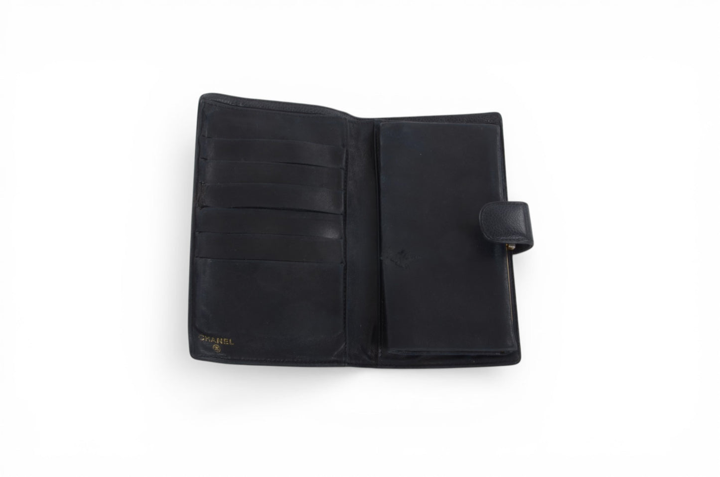 Chanel Wallet Caviar Leather Coco Bi-fold Purse Black Cardholder Women's Vintage Designer Classic