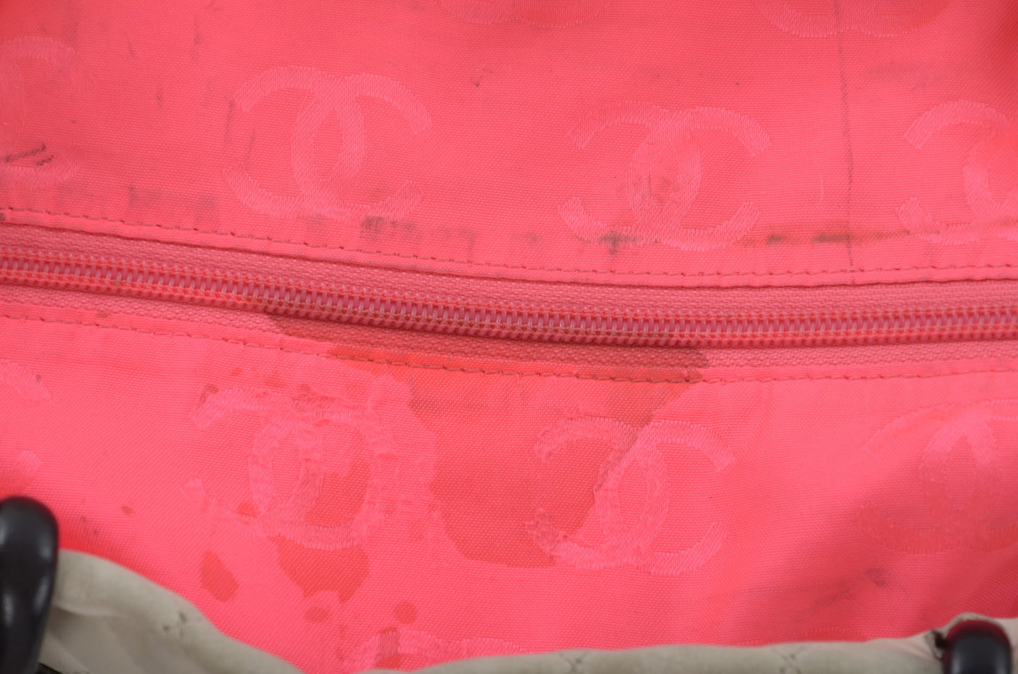 Chanel Cambon Line Tote Shoulder Bag Handbag White CC Quilted Leather Black Designer Classic