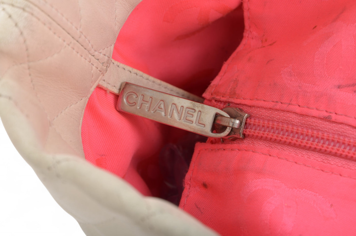 Chanel Cambon Line Tote Shoulder Bag Handbag White CC Quilted Leather Black Designer Classic