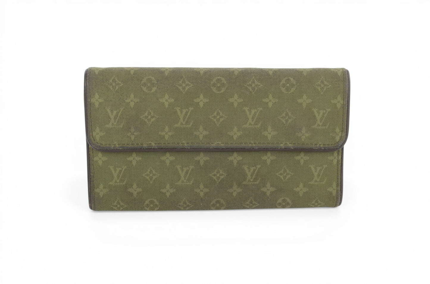 Louis Vuitton Sarah Mini Lin Monogram Wallet Khaki Vintage Crossbody Bag Designer Classic