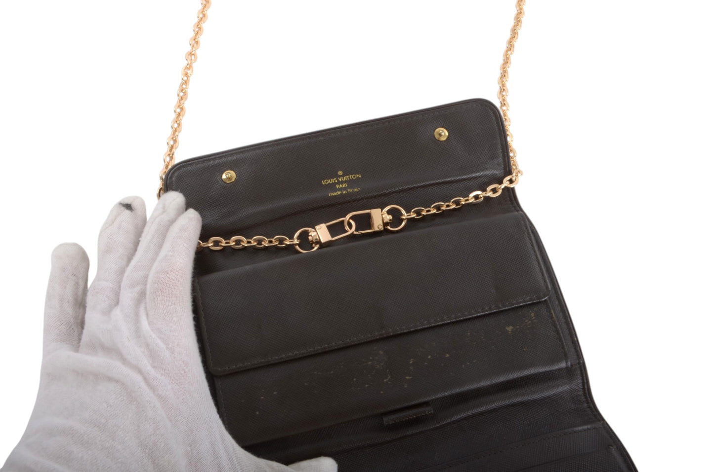 Louis Vuitton Sarah Mini Lin Monogram Wallet Khaki Vintage Crossbody Bag Designer Classic