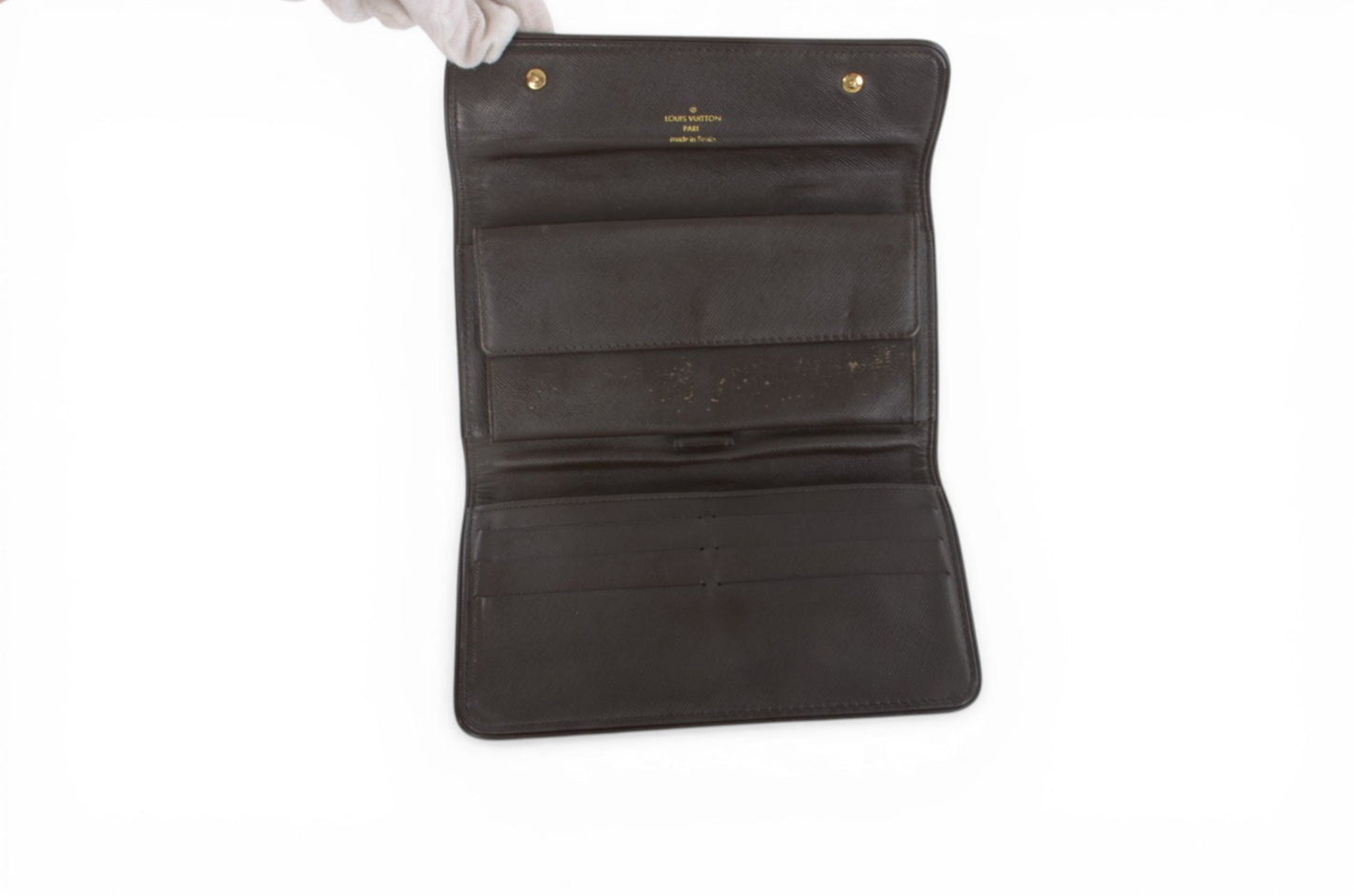 Louis Vuitton Sarah Mini Lin Monogram Wallet Khaki Vintage Crossbody Bag Designer Classic