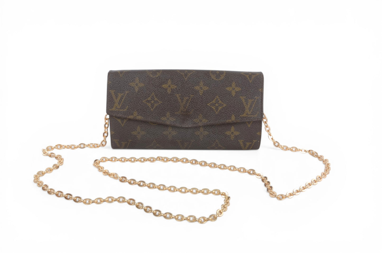 Louis Vuitton Pochette Porte-monnaie Credit Monogram Wallet Vintage Leather Canvas Brown Crossbody Bag Designer Classic Authentic