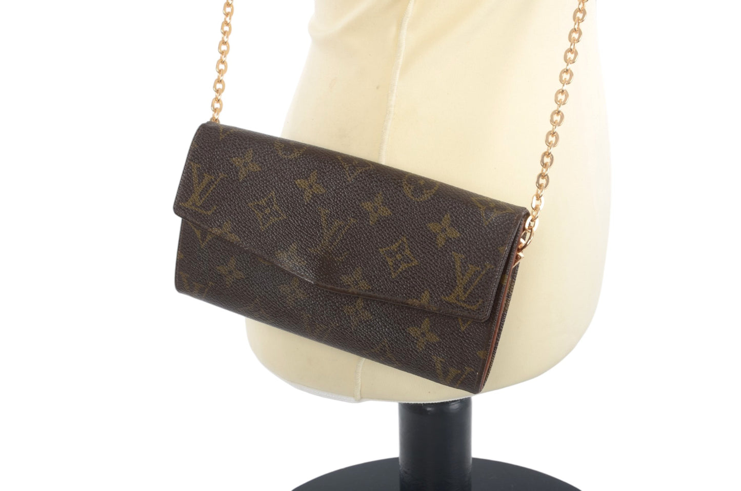 Louis Vuitton Pochette Porte-monnaie Credit Monogram Wallet Vintage Leather Canvas Brown Crossbody Bag Designer Classic Authentic