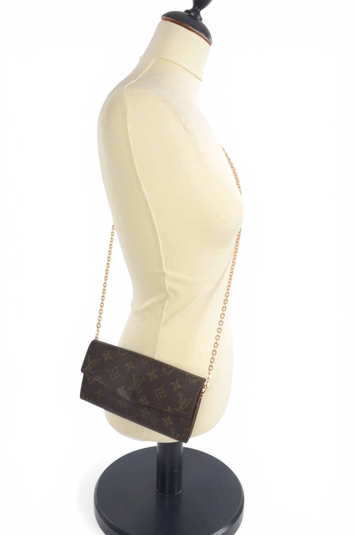 Louis Vuitton Pochette Porte-monnaie Credit Monogram Wallet Vintage Leather Canvas Brown Crossbody Bag Designer Classic Authentic