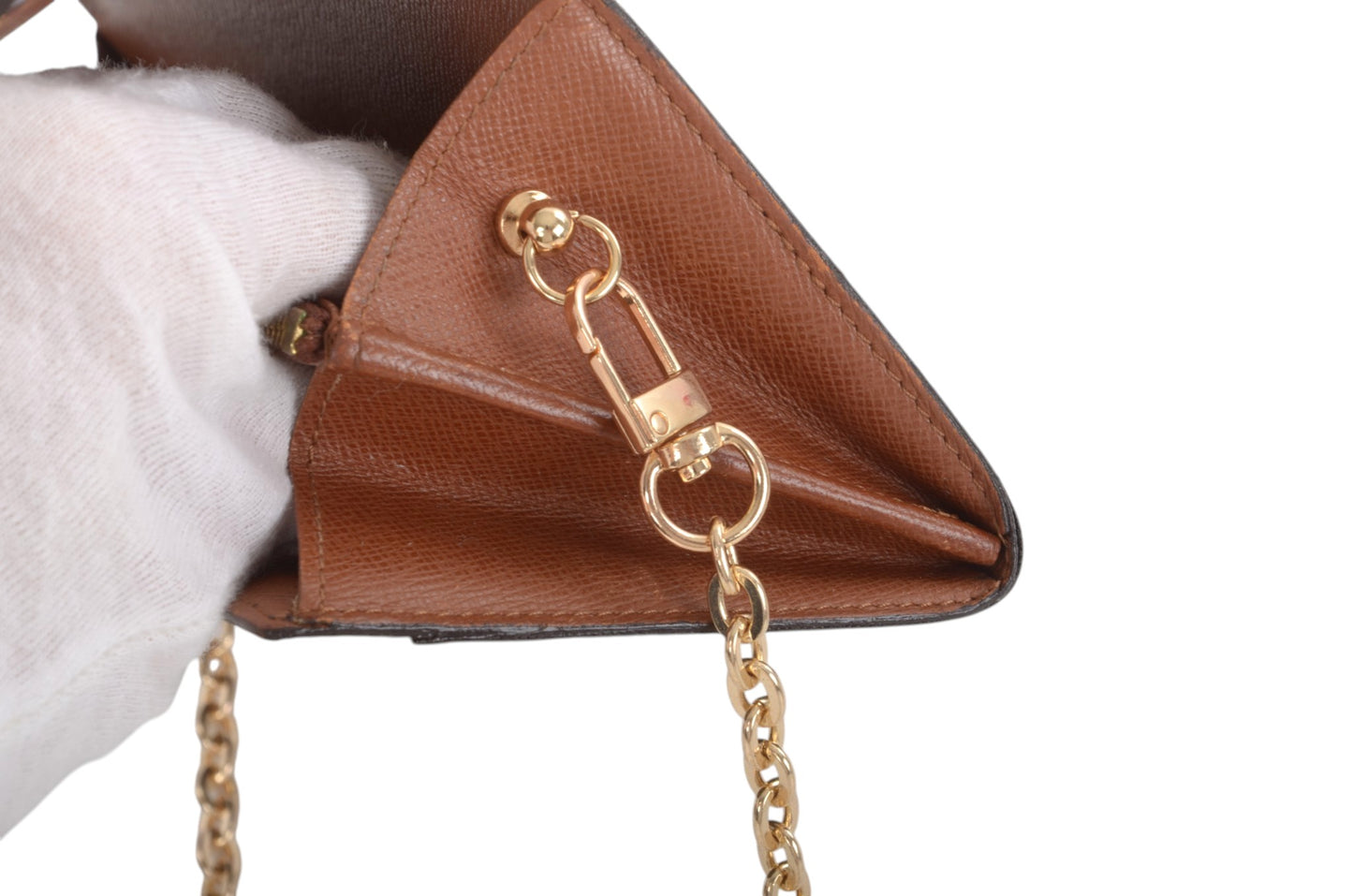 Louis Vuitton Sarah Monogram Wallet Vintage Leather Canvas Brown Crossbody Bag