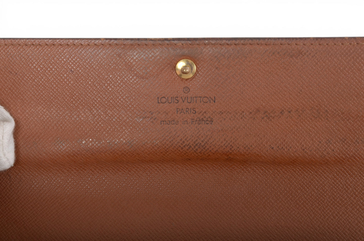 Louis Vuitton Sarah Monogram Wallet Vintage Leather Canvas Brown Crossbody Bag