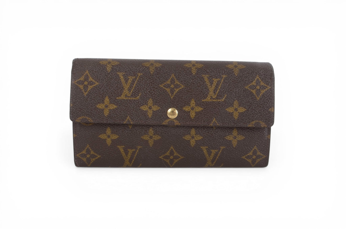 Louis Vuitton Sarah Monogram Wallet Vintage Leather Canvas Brown Crossbody Bag