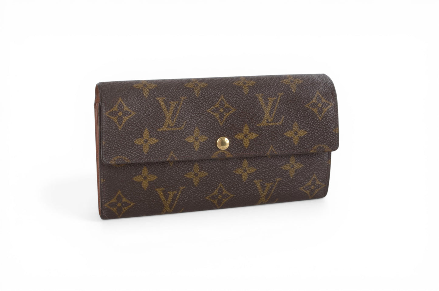 Louis Vuitton Sarah Monogram Wallet Vintage Leather Canvas Brown Crossbody Bag