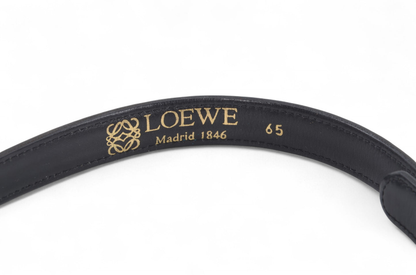 Loewe Anagram Belt Black Gold Buckle Vintage Designer Classic