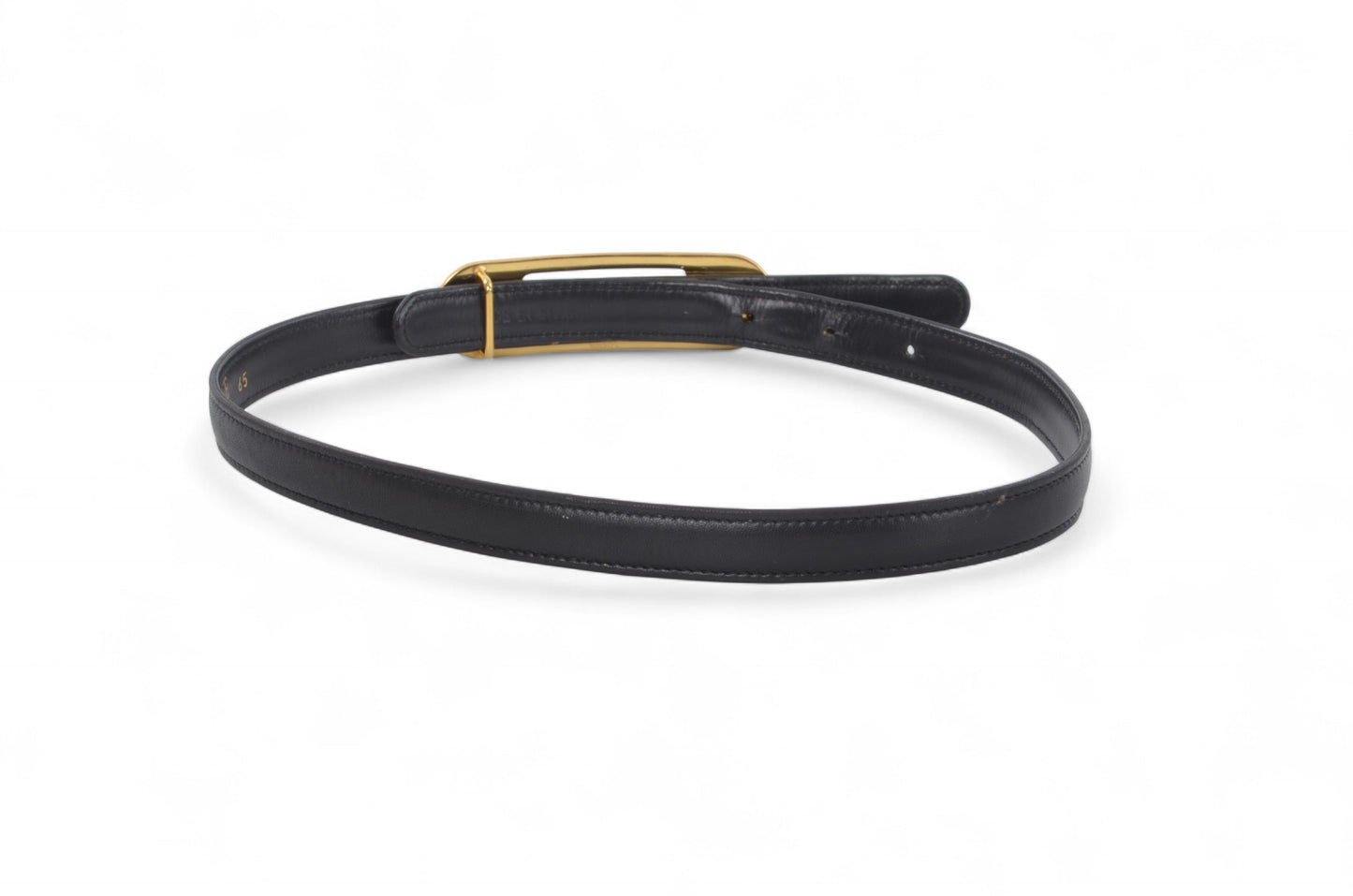 Loewe Anagram Belt Black Gold Buckle Vintage Designer Classic