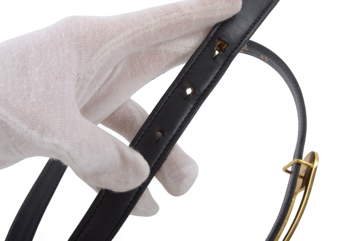 Loewe Anagram Belt Black Gold Buckle Vintage Designer Classic