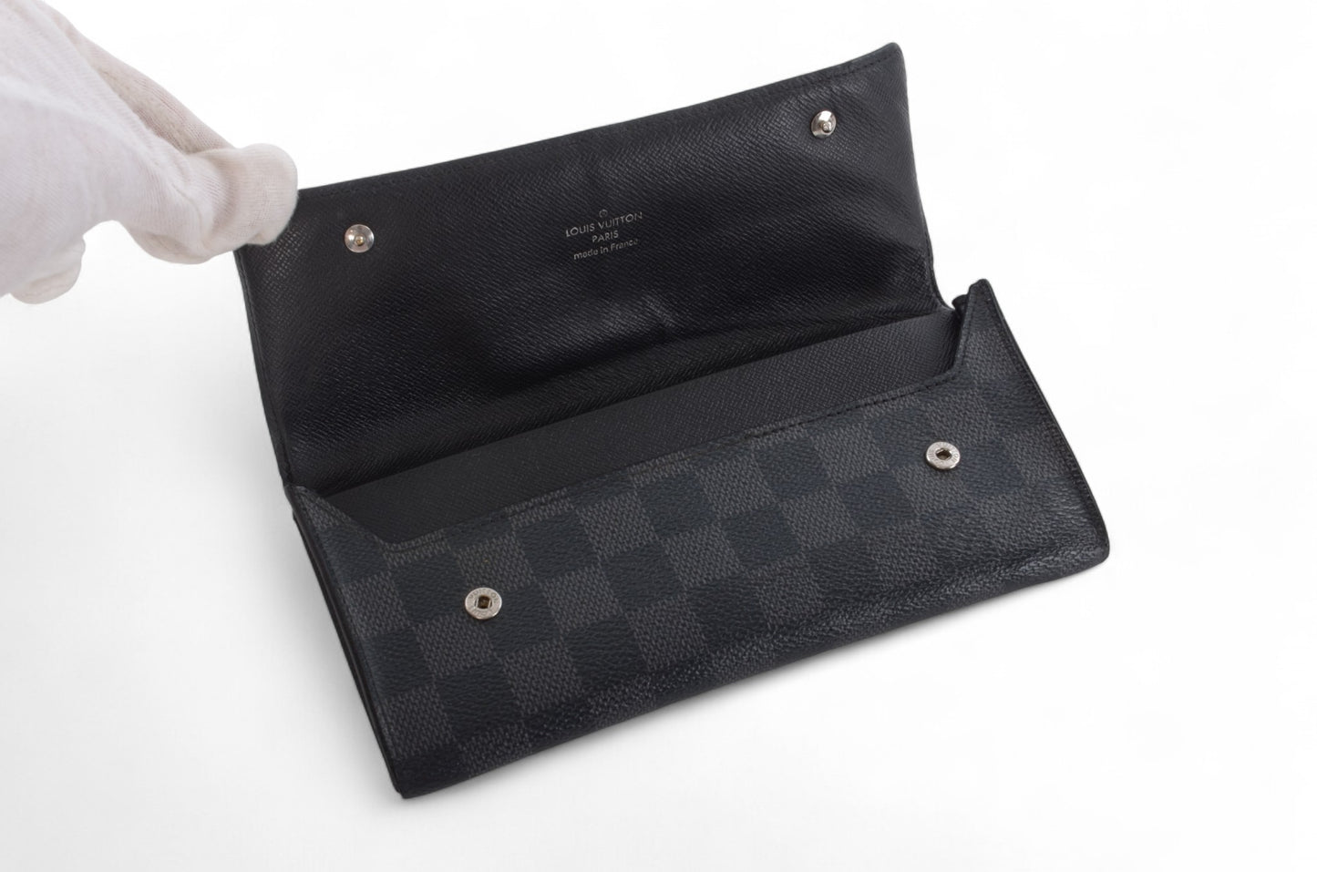 Louis Vuitton Damier Graphite Canvas Leather Wallet Cardholder Designer Classic