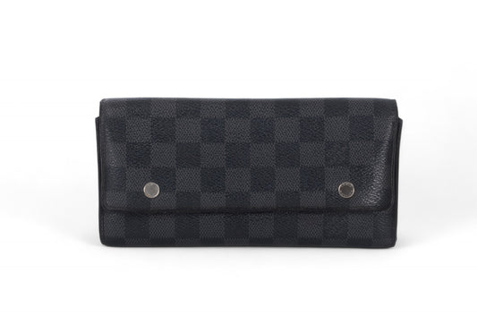 Louis Vuitton Damier Graphite Canvas Leather Wallet Cardholder Designer Classic