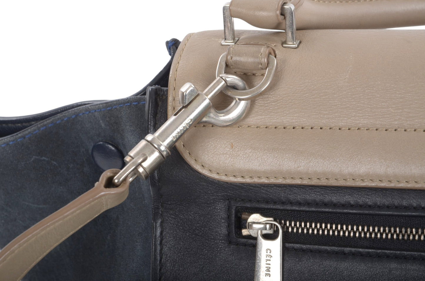 Celine Trapeze Medium Leather 2WAY Shoulder Bag Shoulder Tote Handbag Designer Classic