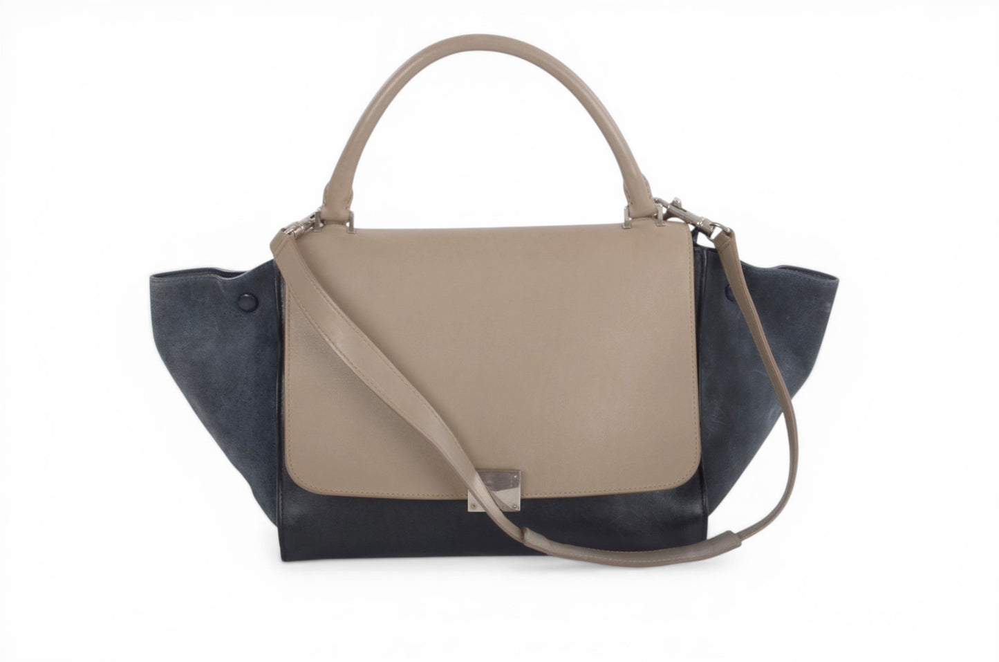Celine Trapeze Medium Leather 2WAY Shoulder Bag Shoulder Tote Handbag Designer Classic