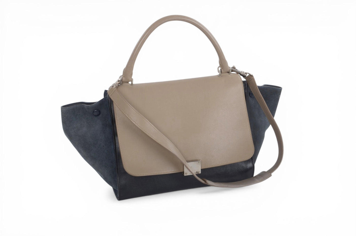 Celine Trapeze Medium Leather 2WAY Shoulder Bag Shoulder Tote Handbag Designer Classic