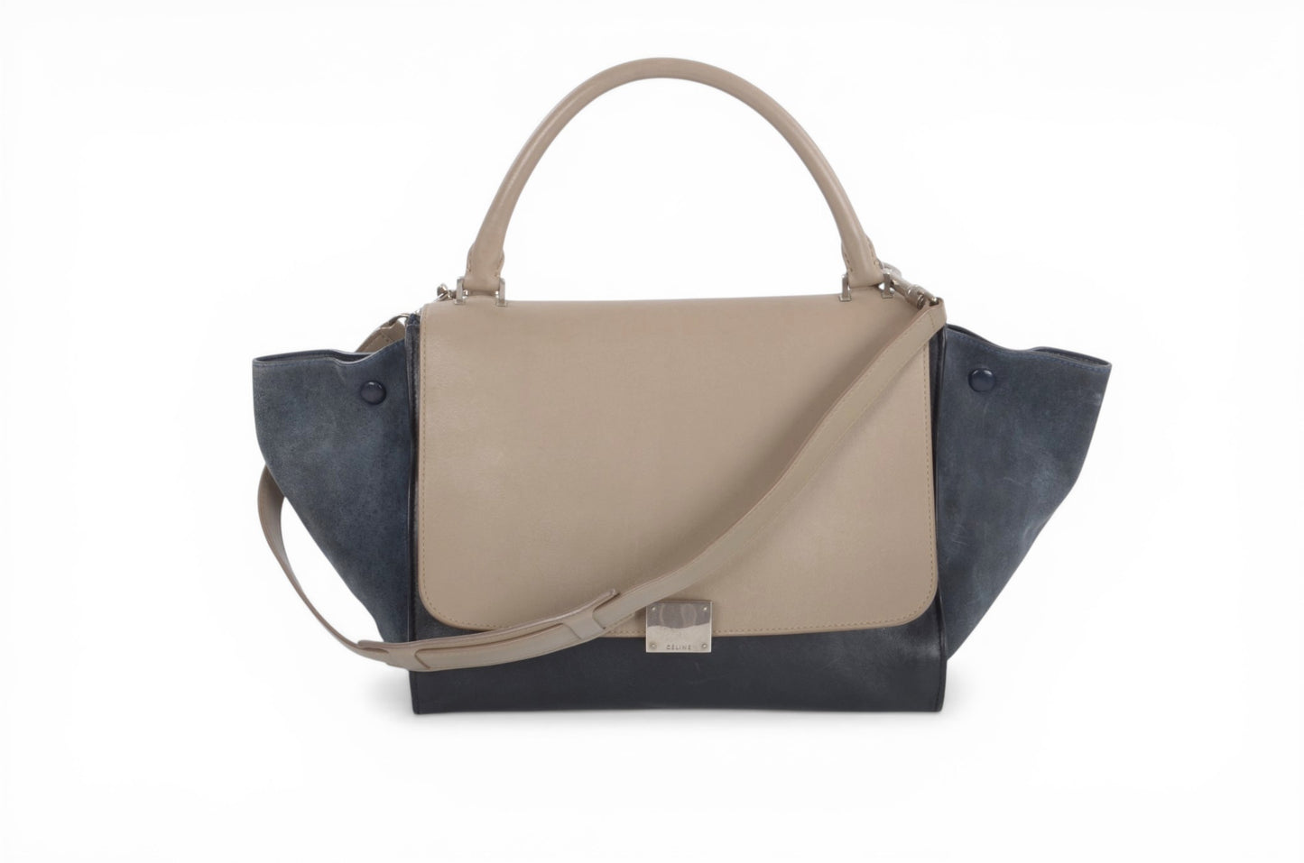 Celine Trapeze Medium Leather 2WAY Shoulder Bag Shoulder Tote Handbag Designer Classic
