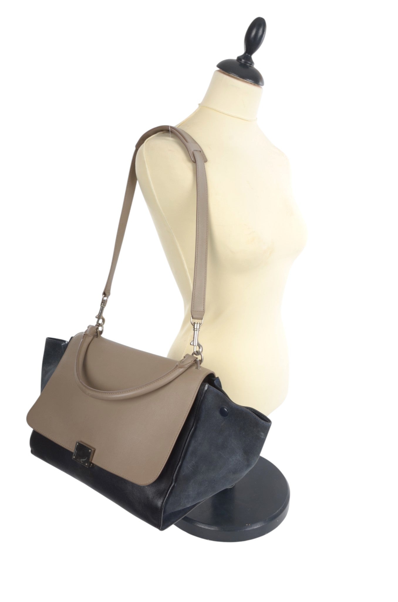 Celine Trapeze Medium Leather 2WAY Shoulder Bag Shoulder Tote Handbag Designer Classic