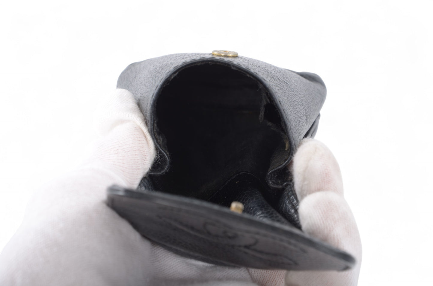 Chanel Purse Pouch Caviar Leather Black CC Logo Vintage Crossbody Mini Bag Case Timeless Classic