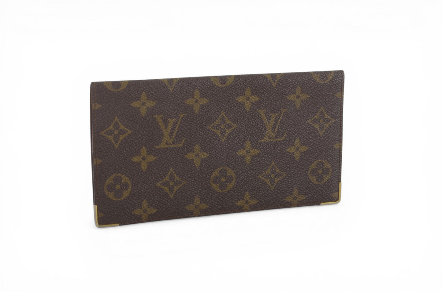 Louis Vuitton Card Holder Porte Chequier Double Bi-fold Wallet Monogram Canvas Vintage Cardholder Designer Classic