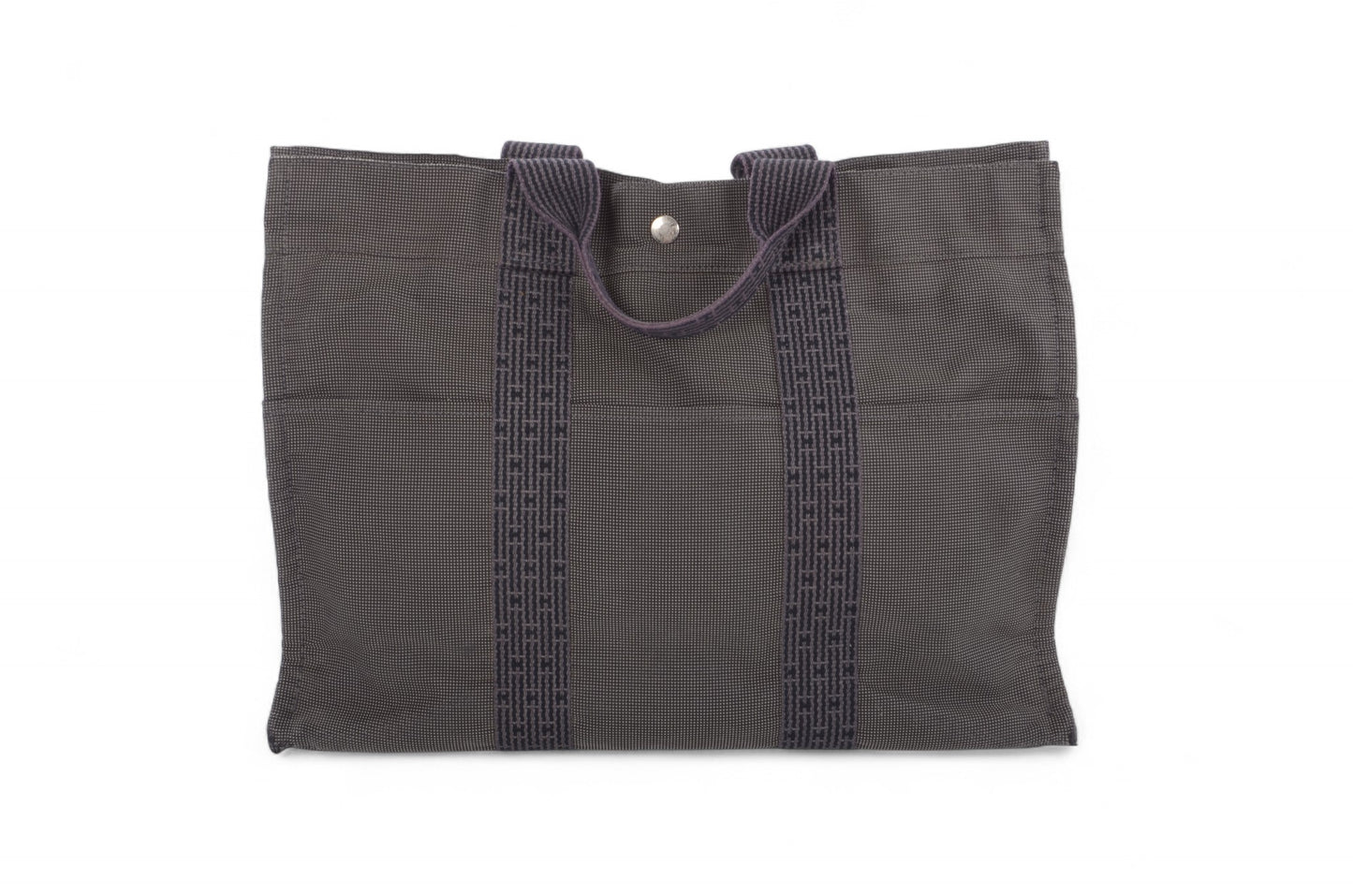 Hermès Herline MM Canvas Tote Bag Handbag Gray Unisex
