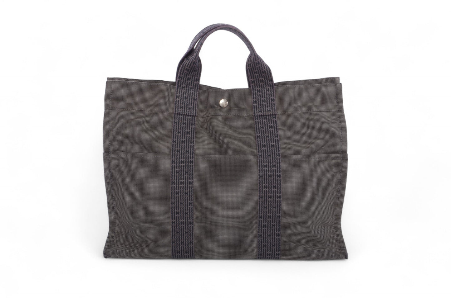 Hermès Herline MM Canvas Tote Bag Handbag Gray Unisex