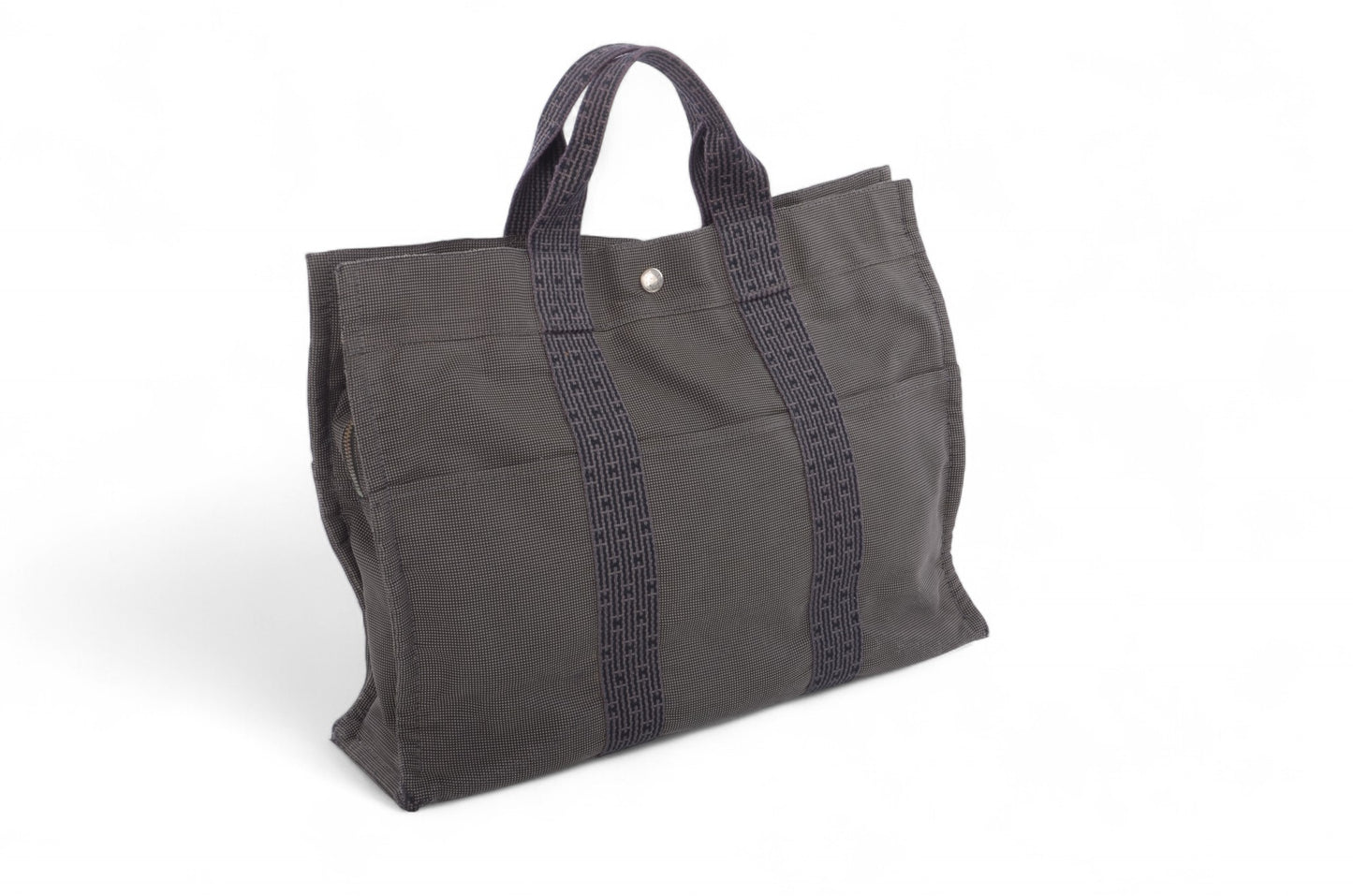 Hermès Herline MM Canvas Tote Bag Handbag Gray Unisex