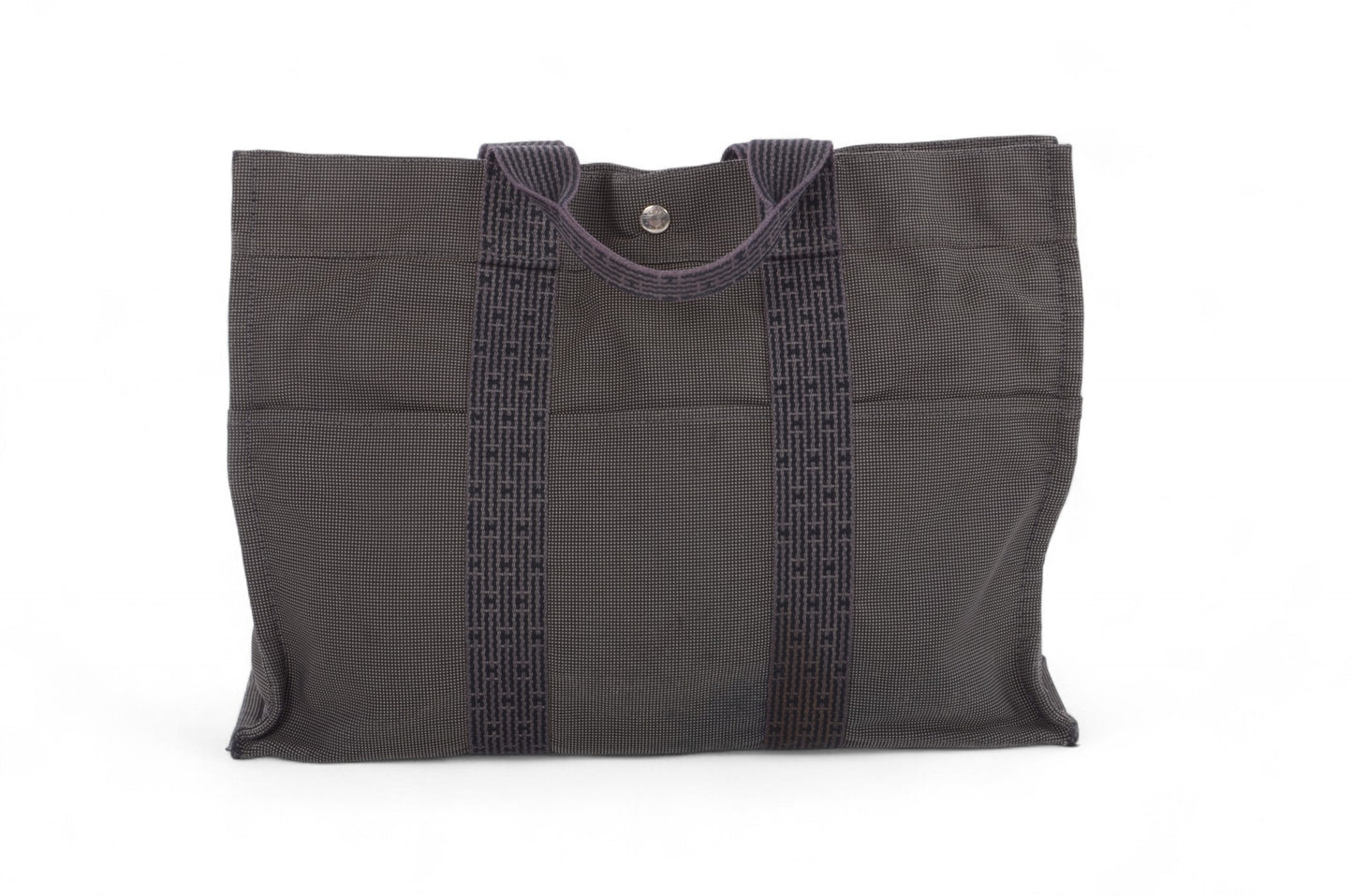 Hermès Herline MM Canvas Tote Bag Handbag Gray Unisex