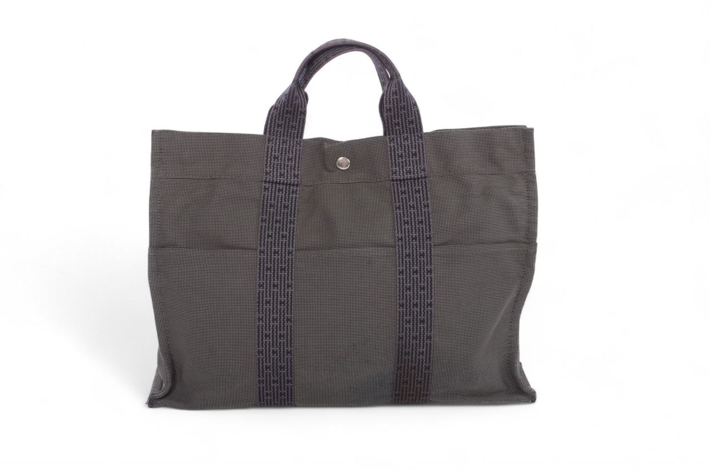 Hermès Herline MM Canvas Tote Bag Handbag Gray Unisex