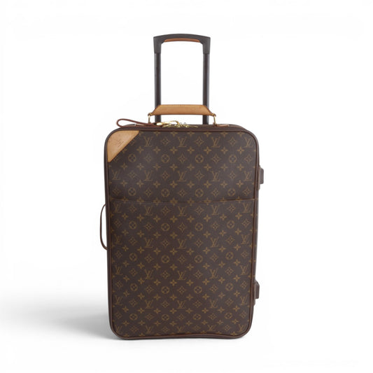 Louis Vuitton Pegase 55 Suitcase Travel Trolley Monogram Canvas Cabin Bag Weekend Designer Classic