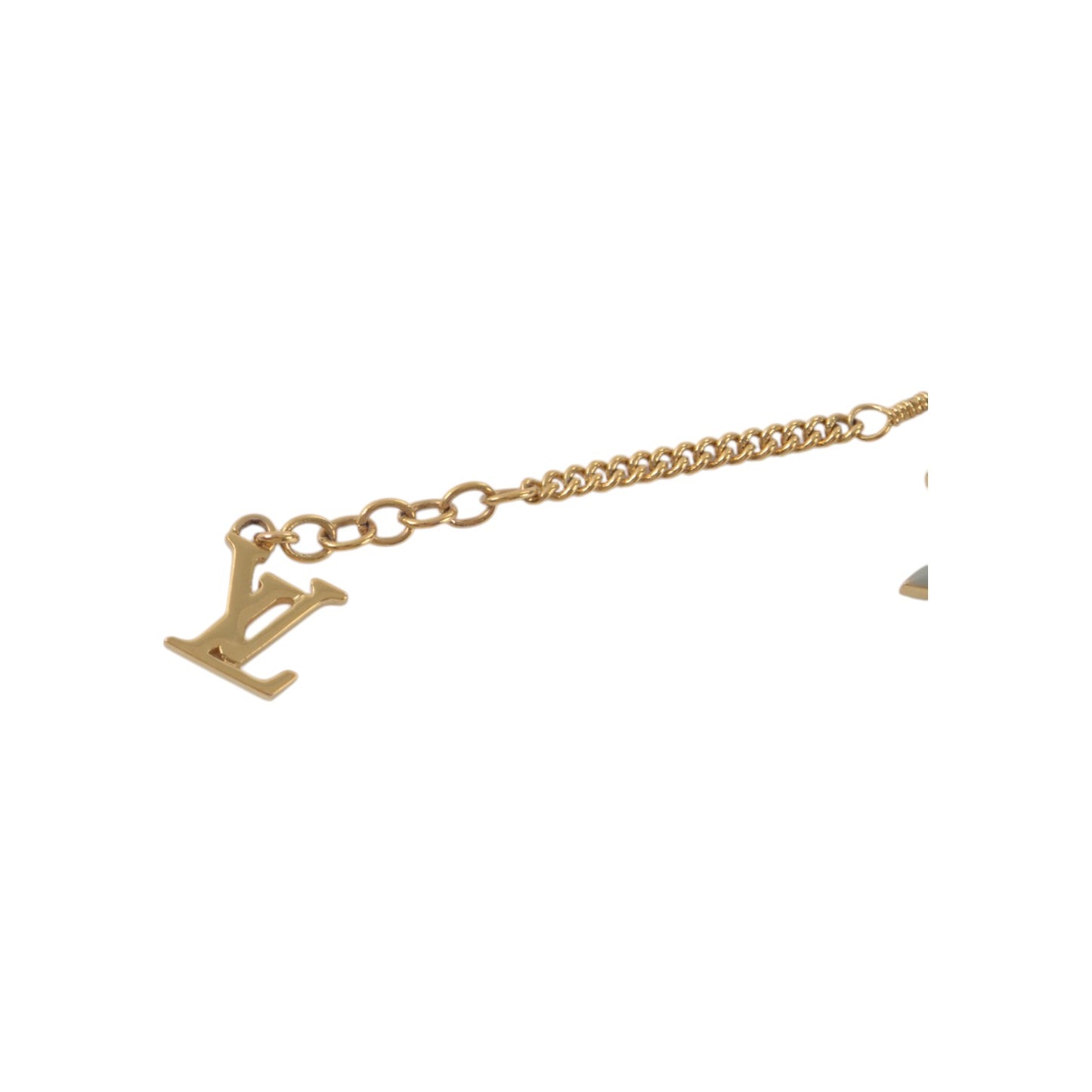 Louis Vuitton Sweet Monogram Flower Heart Charm Gold Chain Bracelet Vintage